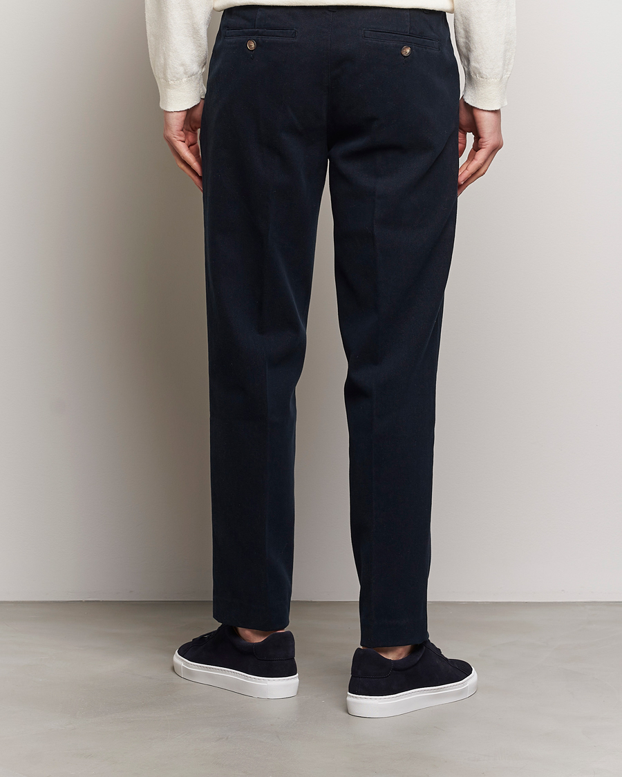 Herren | Hosen | A Day's March | Miller Cotton/Lyocell Trousers Navy