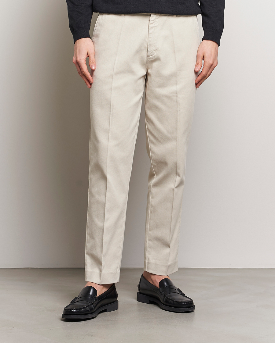 Herren | Neu im Onlineshop | A Day's March | Miller Cotton/Lyocell Trousers Oyster