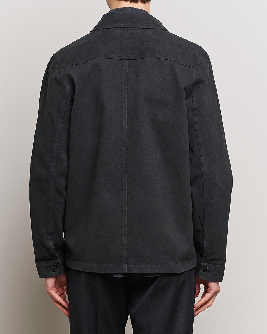 Herren | Hemden | A Day's March | Patch Pocket Sturdy Twill Overshirt Off Black