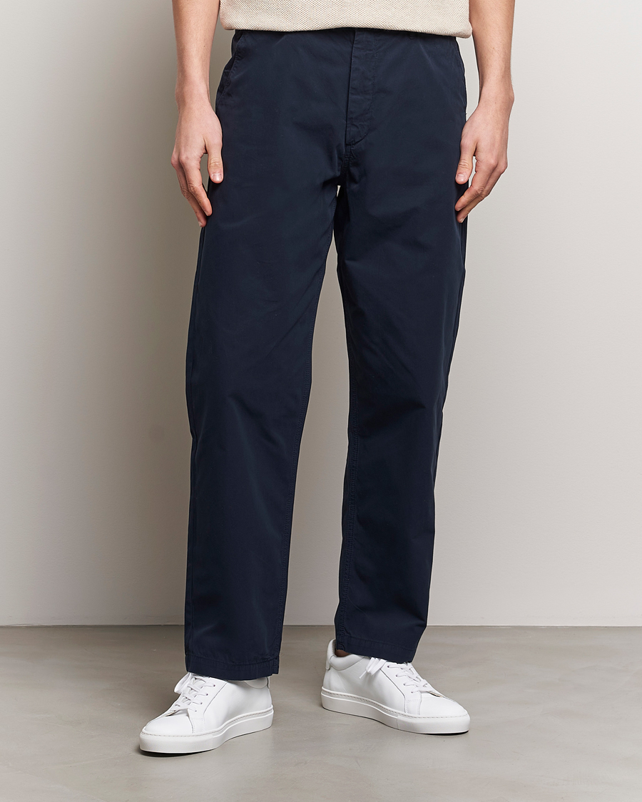 Herren | Neu im Onlineshop | A Day's March | Redwood Light Cotton Trousers Navy