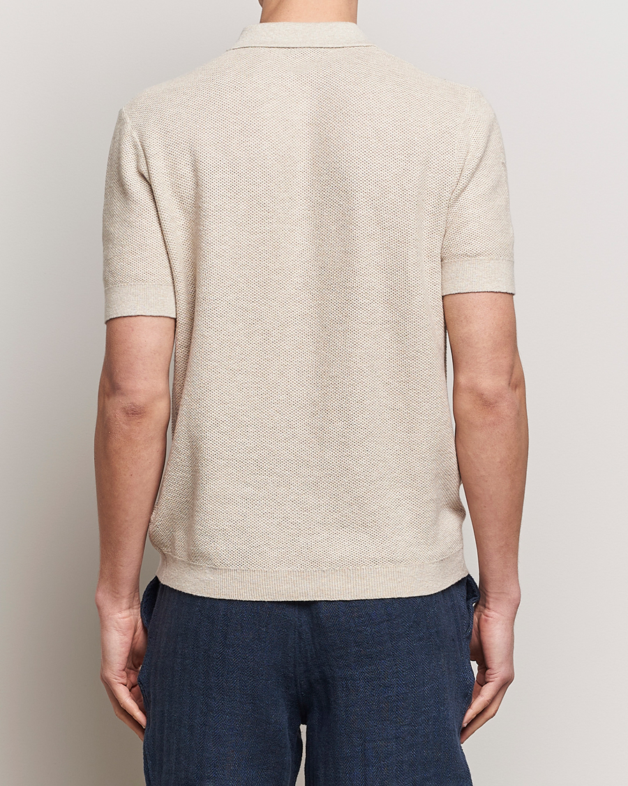 Herren | Poloshirts | A Day's March | Rosehall Popcorn Stitch Polo Sand