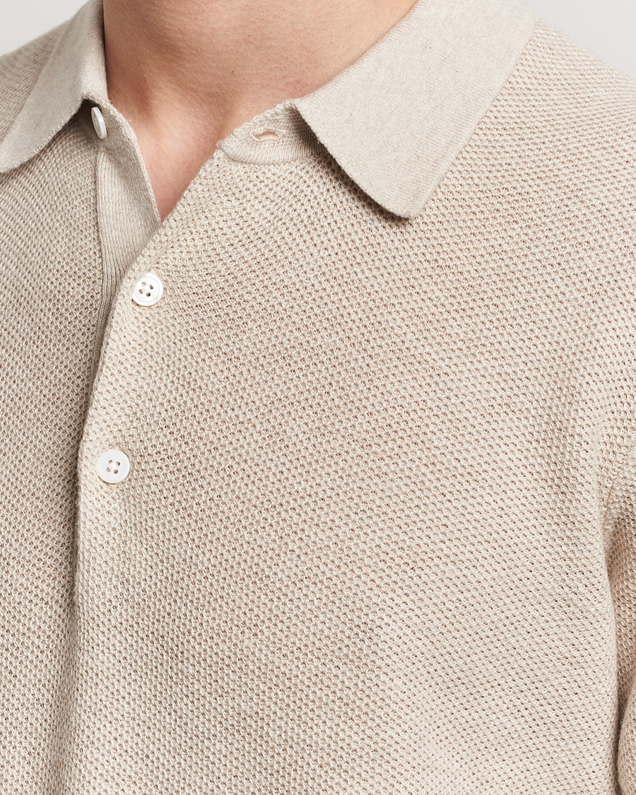 Herren | Poloshirts | A Day's March | Rosehall Popcorn Stitch Polo Sand
