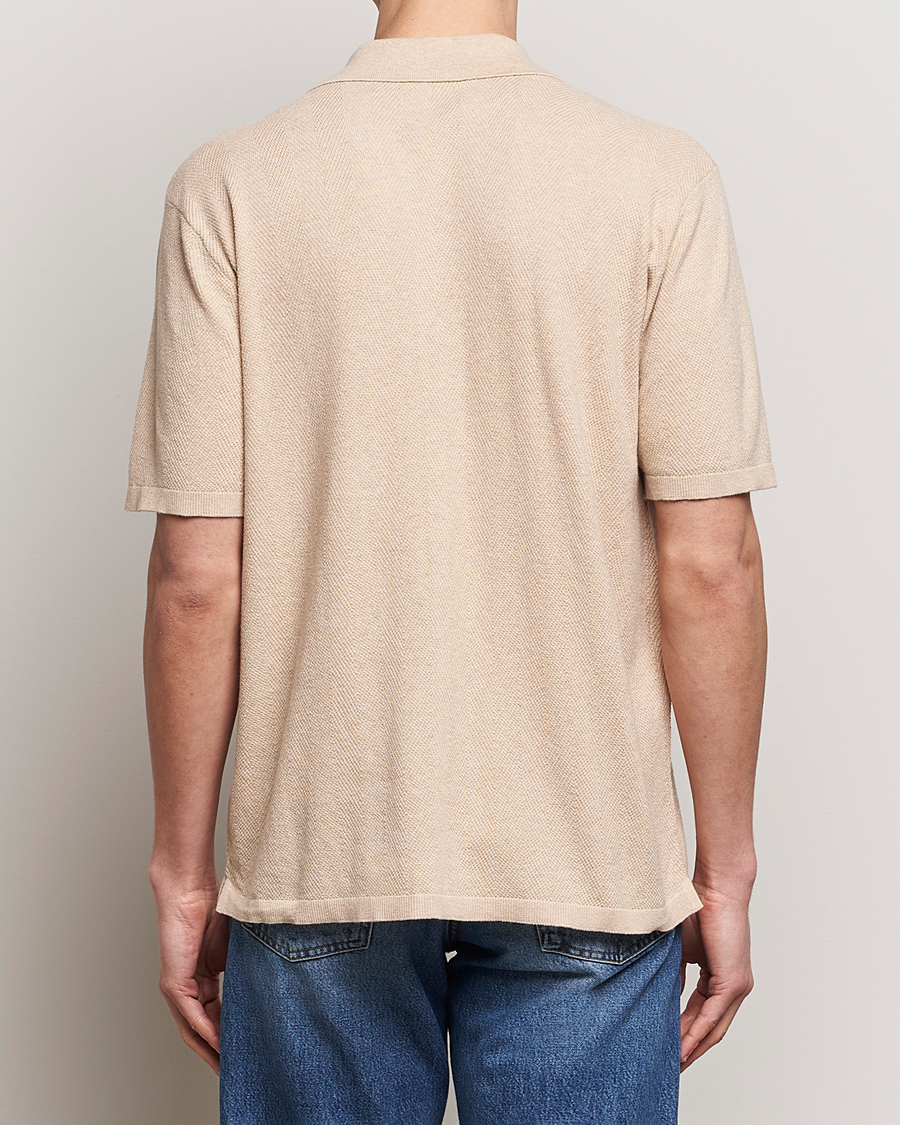 Herren | Hemden | A Day's March | Yamu Knitted Herringbone Shirt Oyster