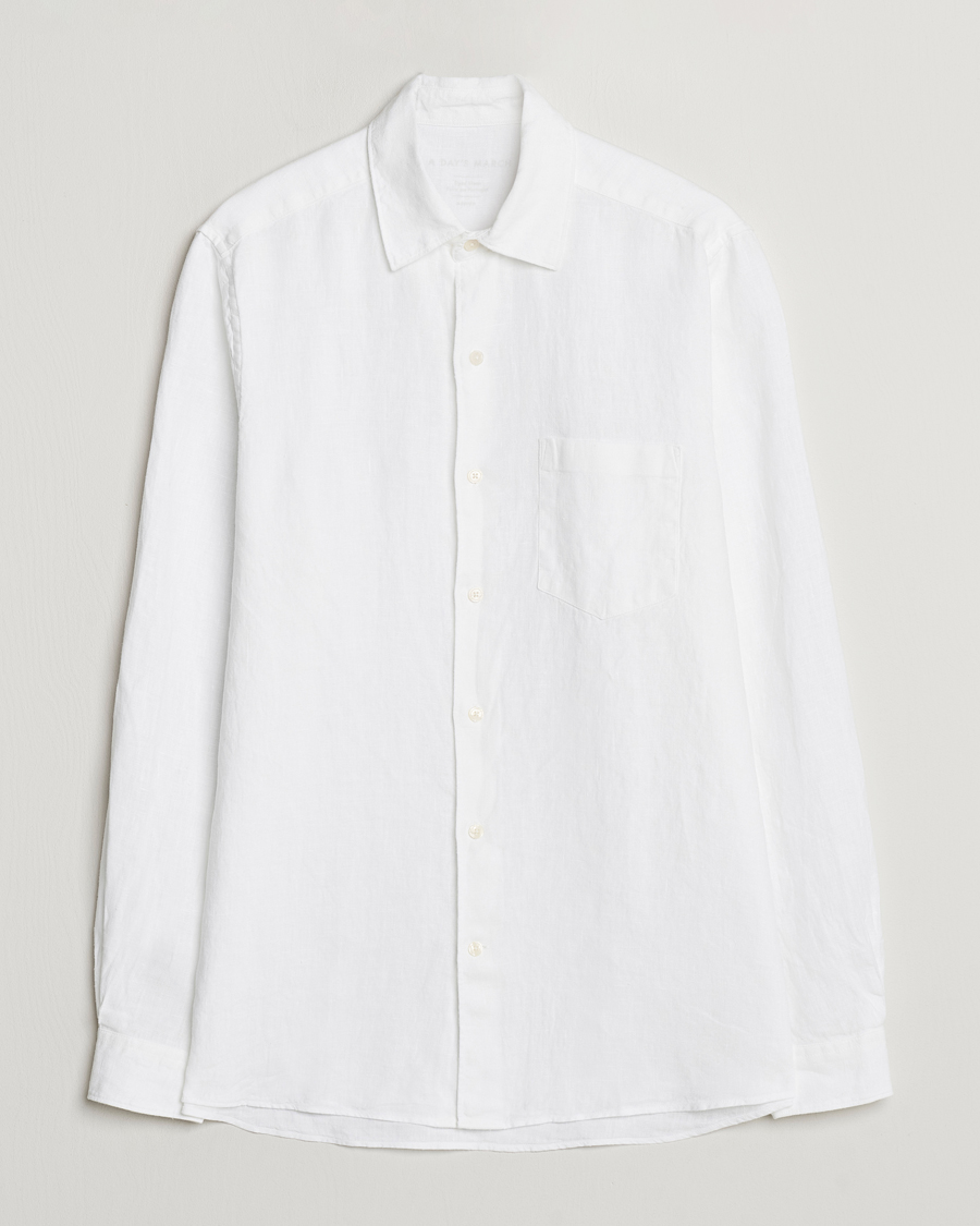 Herren |  | A Day's March | Abu Linen Shirt White