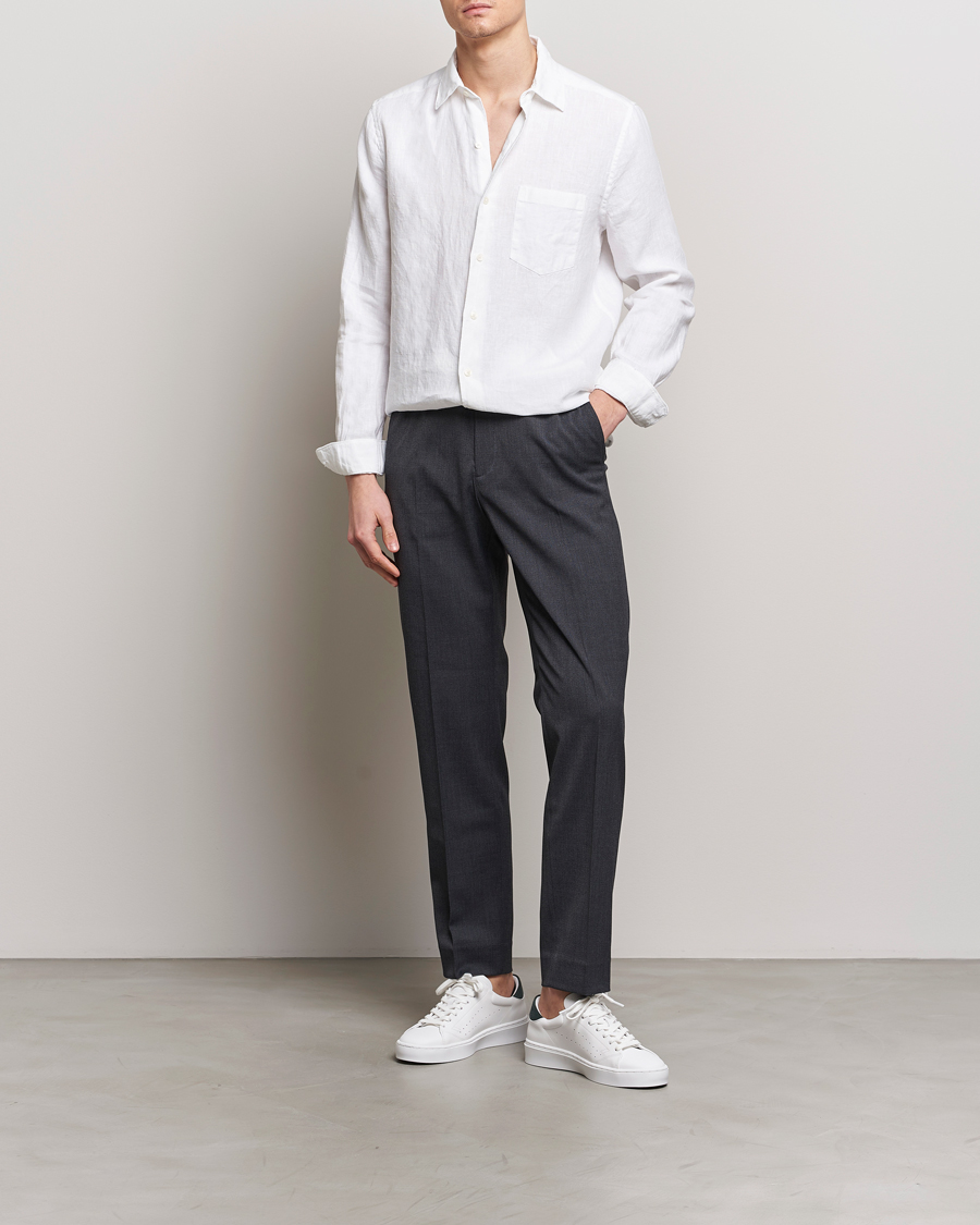 Herren | Hemden | A Day's March | Abu Linen Shirt White