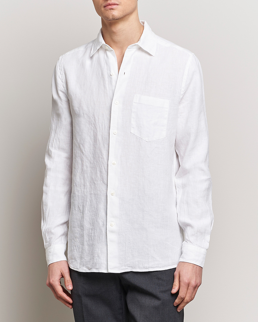 Herren | The Linen Lifestyle | A Day's March | Abu Linen Shirt White