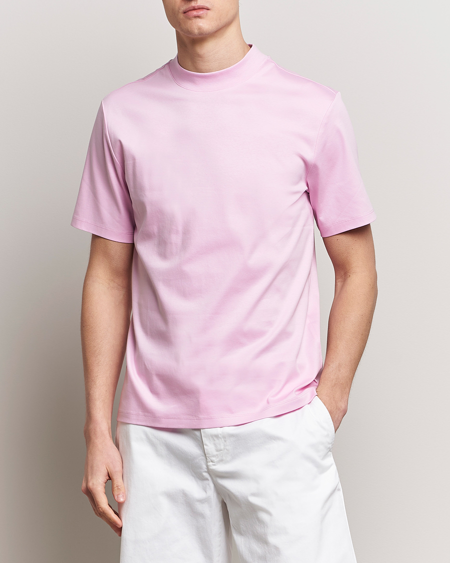 Herren | Business & Beyond | J.Lindeberg | Ace Mock Neck T-Shirt Pink Lavender