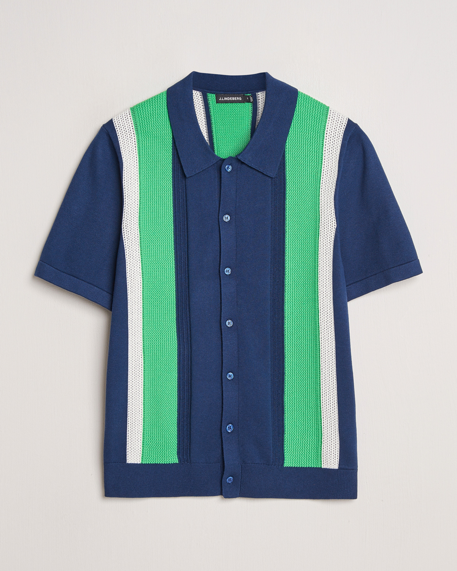 Herren | Hemden | J.Lindeberg | Reymond Structure Knit Estate Blue