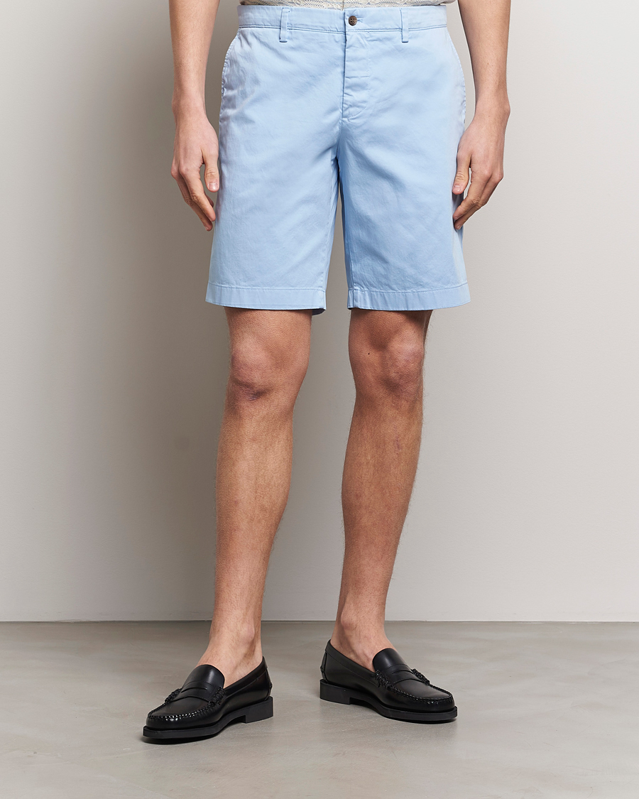 Herren | Chinoshorts | J.Lindeberg | Nathan Cloud Satin Shorts Chambray Blue