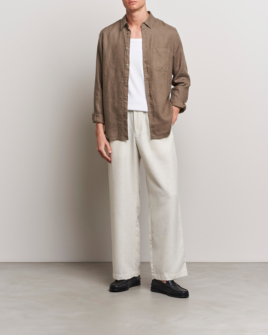 Herren | Hosen | J.Lindeberg | Noah Wide Linen Pants Safari Beige