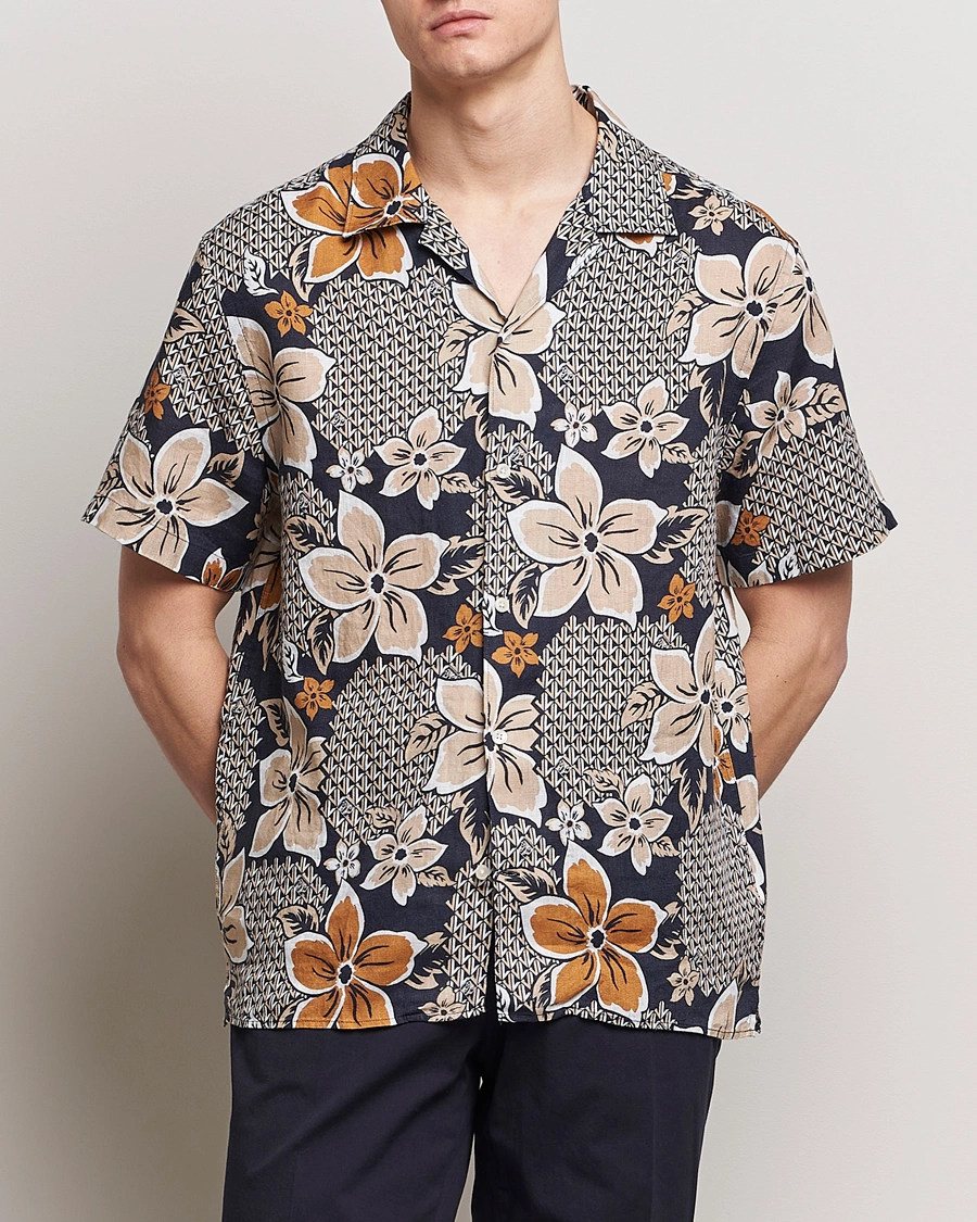 Herren | Neue Produktbilder | J.Lindeberg | Elio Linen Island Floral Shirt Island Floral Mix
