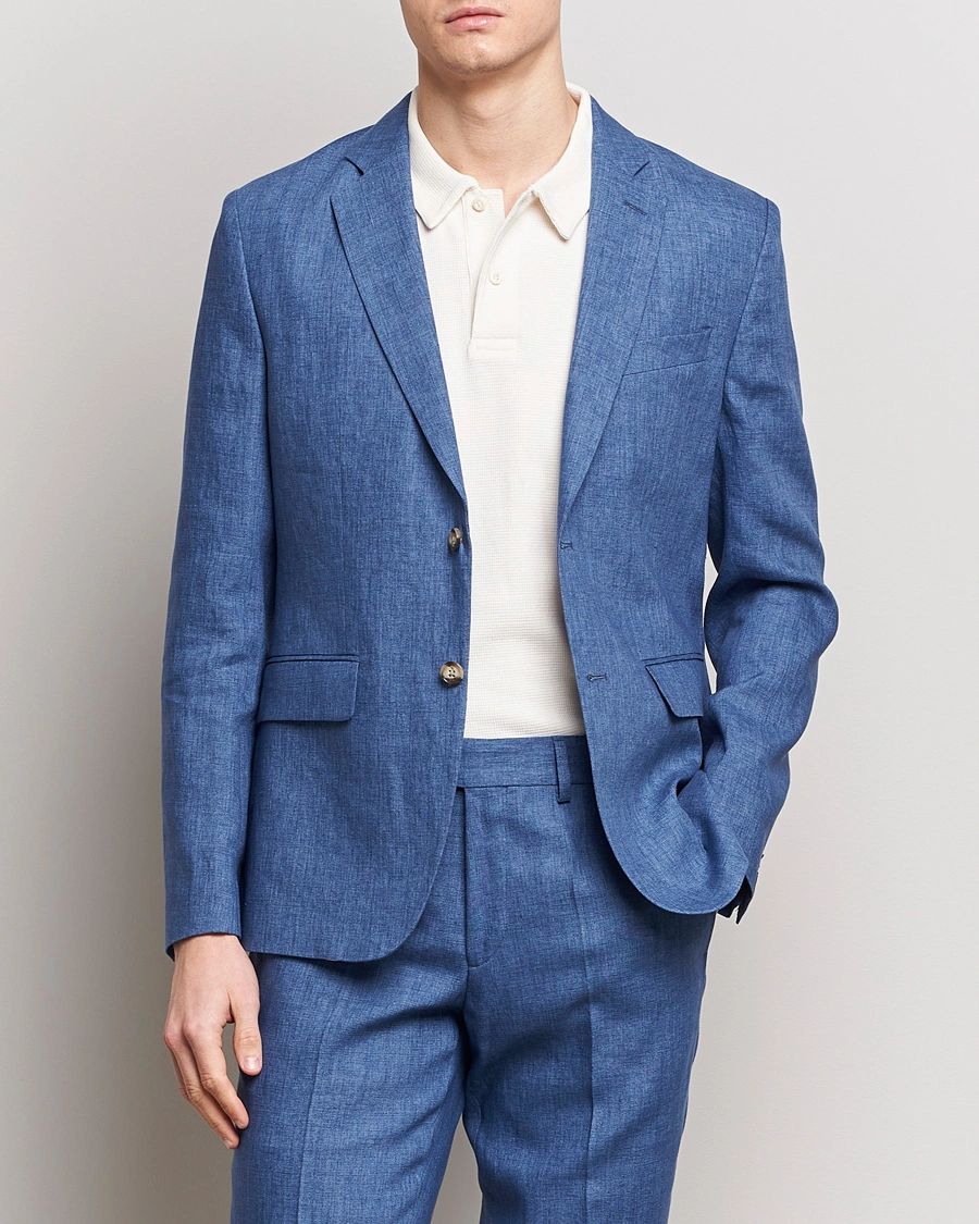 Herren | Kleidung | J.Lindeberg | Hopper U Super Linen Blazer Chambray Blue