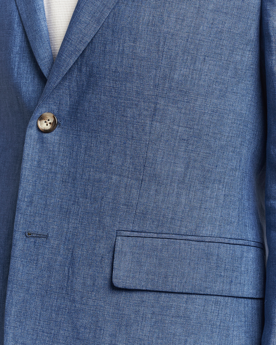 Herren | Sakkos | J.Lindeberg | Hopper U Super Linen Blazer Chambray Blue