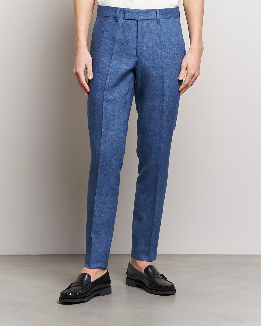 Herr | Kläder | J.Lindeberg | Grant Super Linen Pants Chambray Blue