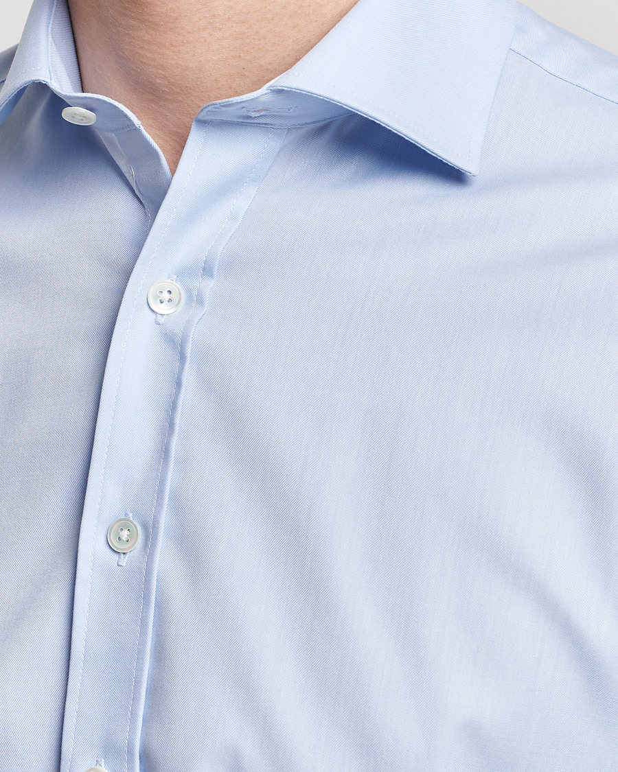 Herren | Hemden | Oscar Jacobson | Slim Fit Cut Away Non Iron Twill Light Blue