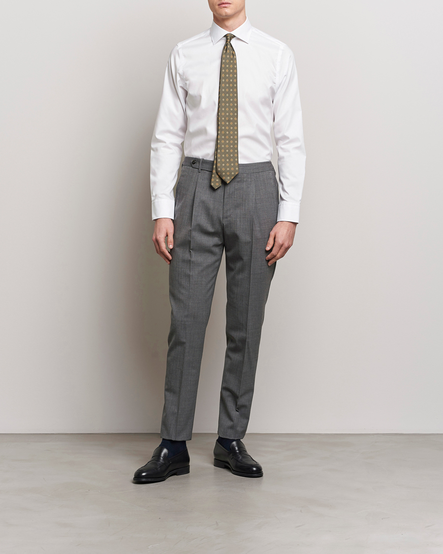 Herren | Oscar Jacobson | Oscar Jacobson | Slim Fit Cut Away Non Iron Twill Optical White