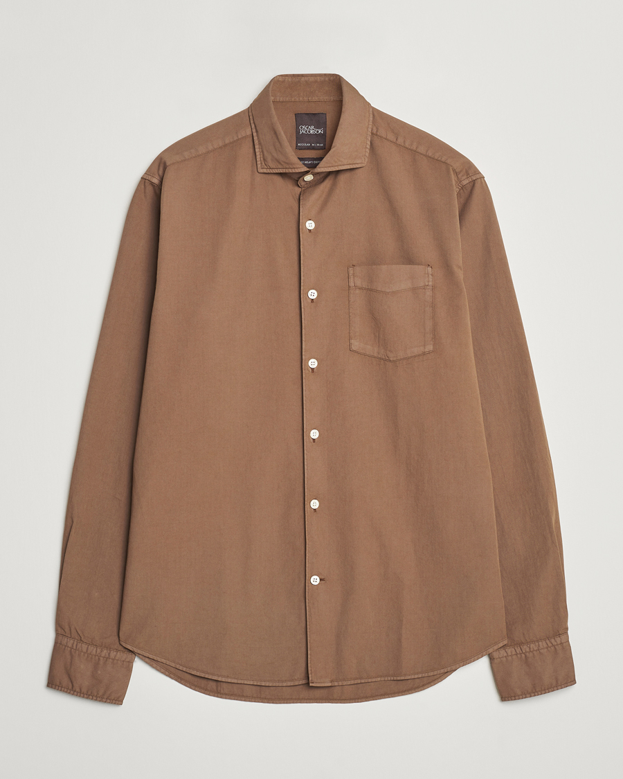 Herren | Hemden | Oscar Jacobson | Reg Fit Wide Spread C GD Twill Light Army Green