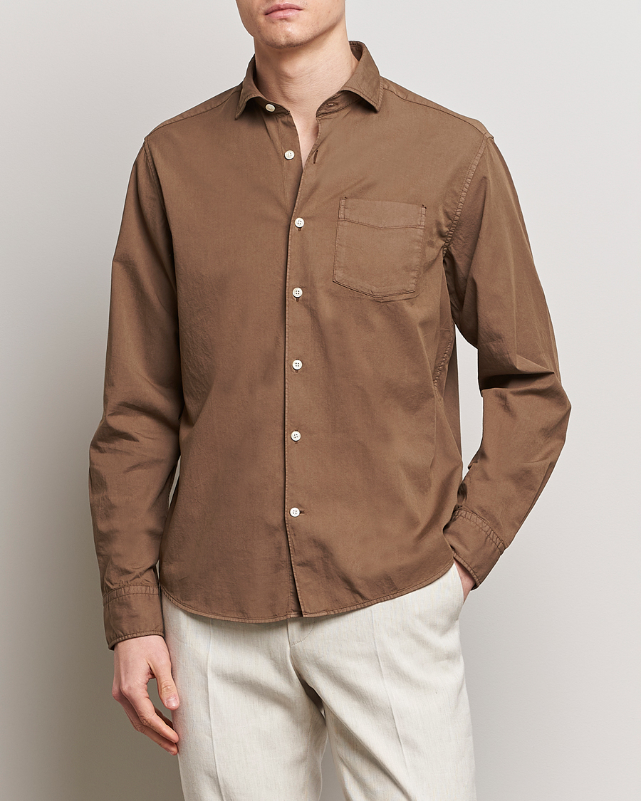 Herren | Freizeithemden | Oscar Jacobson | Reg Fit Wide Spread C GD Twill Light Army Green