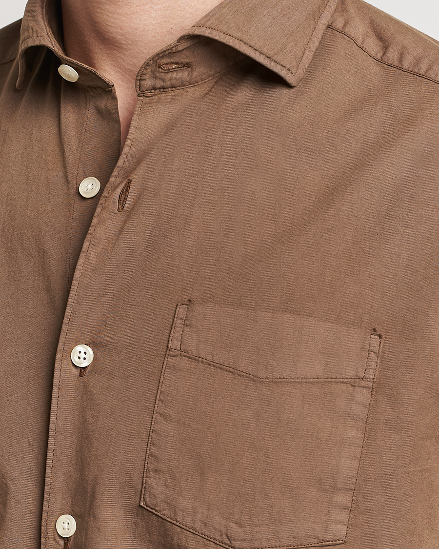 Herren | Hemden | Oscar Jacobson | Reg Fit Wide Spread C GD Twill Light Army Green