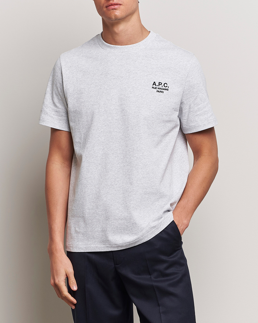 Men | Short Sleeve T-shirts | A.P.C. | Rue Madame T-Shirt Grey Chine