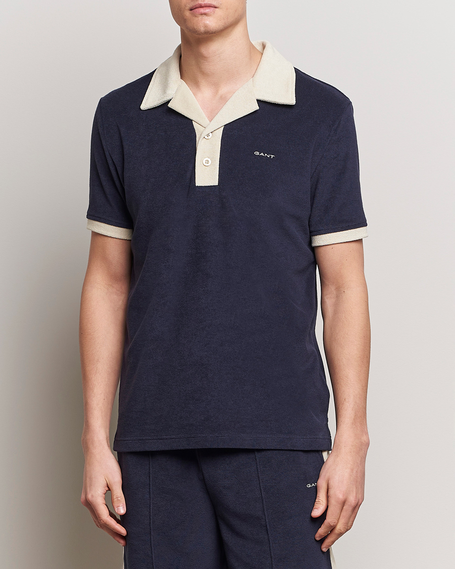 Herren |  | GANT | Towelling Resort Collar Polo Evening Blue