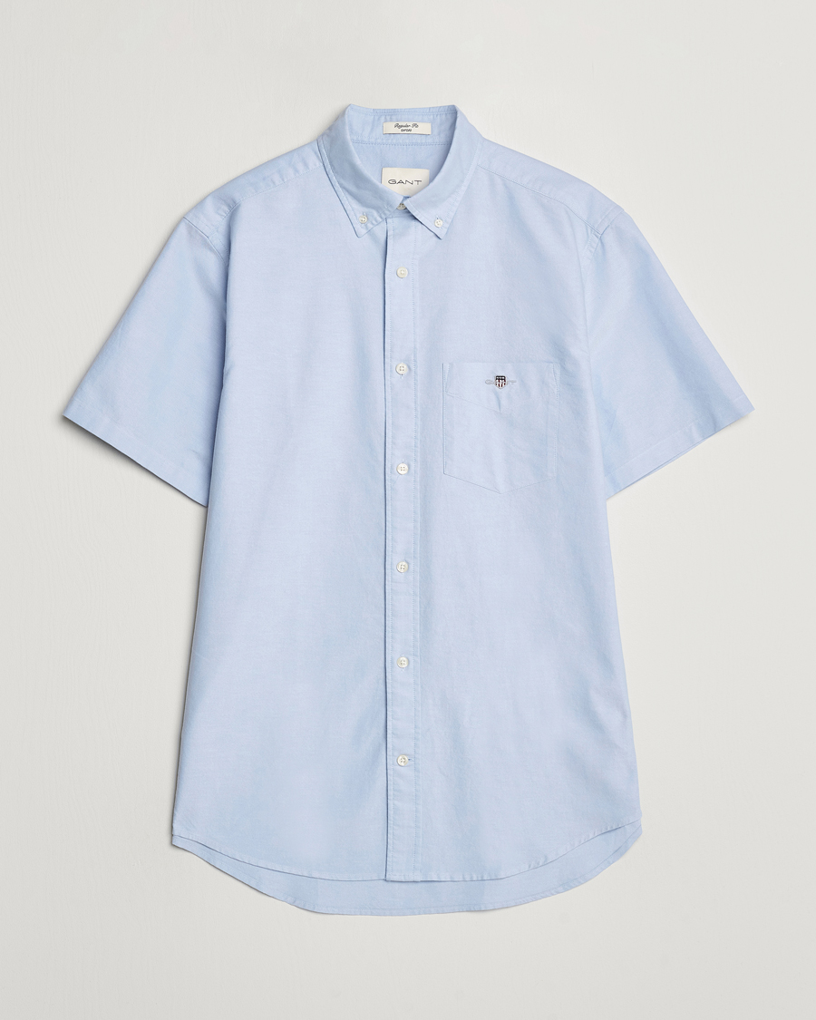 Herren | Hemden | Gant | Regular Short Sleeve Oxford Shirt Light Blue
