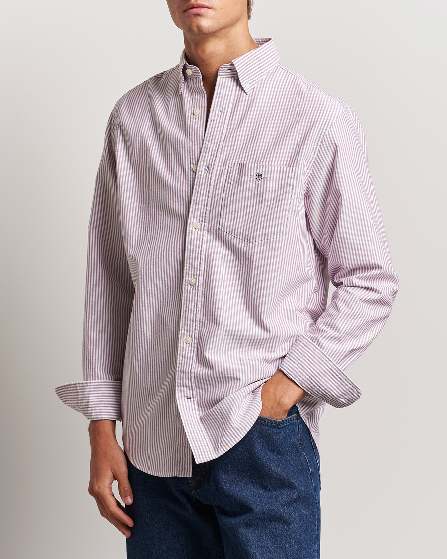 Herren | Hemden | GANT | Reg Oxford Banker Stripe Shirt Pale Syren