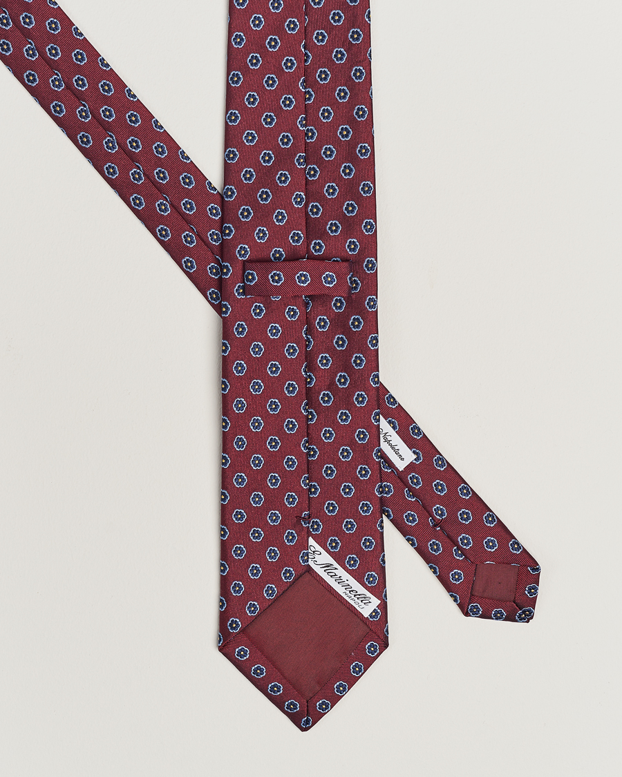 Herren | E. Marinella 3-Fold Jacquard Silk Tie Burgundy | E. Marinella | 3-Fold Jacquard Silk Tie Burgundy