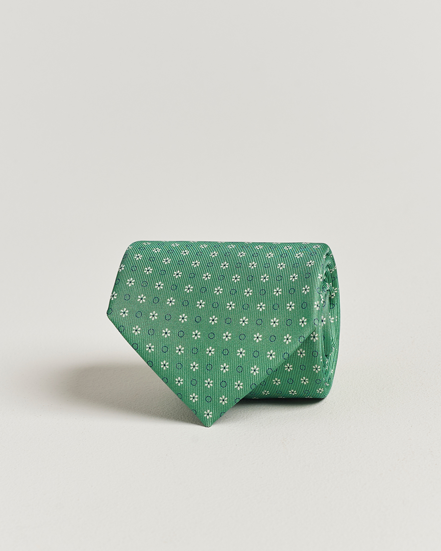 Herren |  | E. Marinella | 3-Fold Printed Silk Tie Green