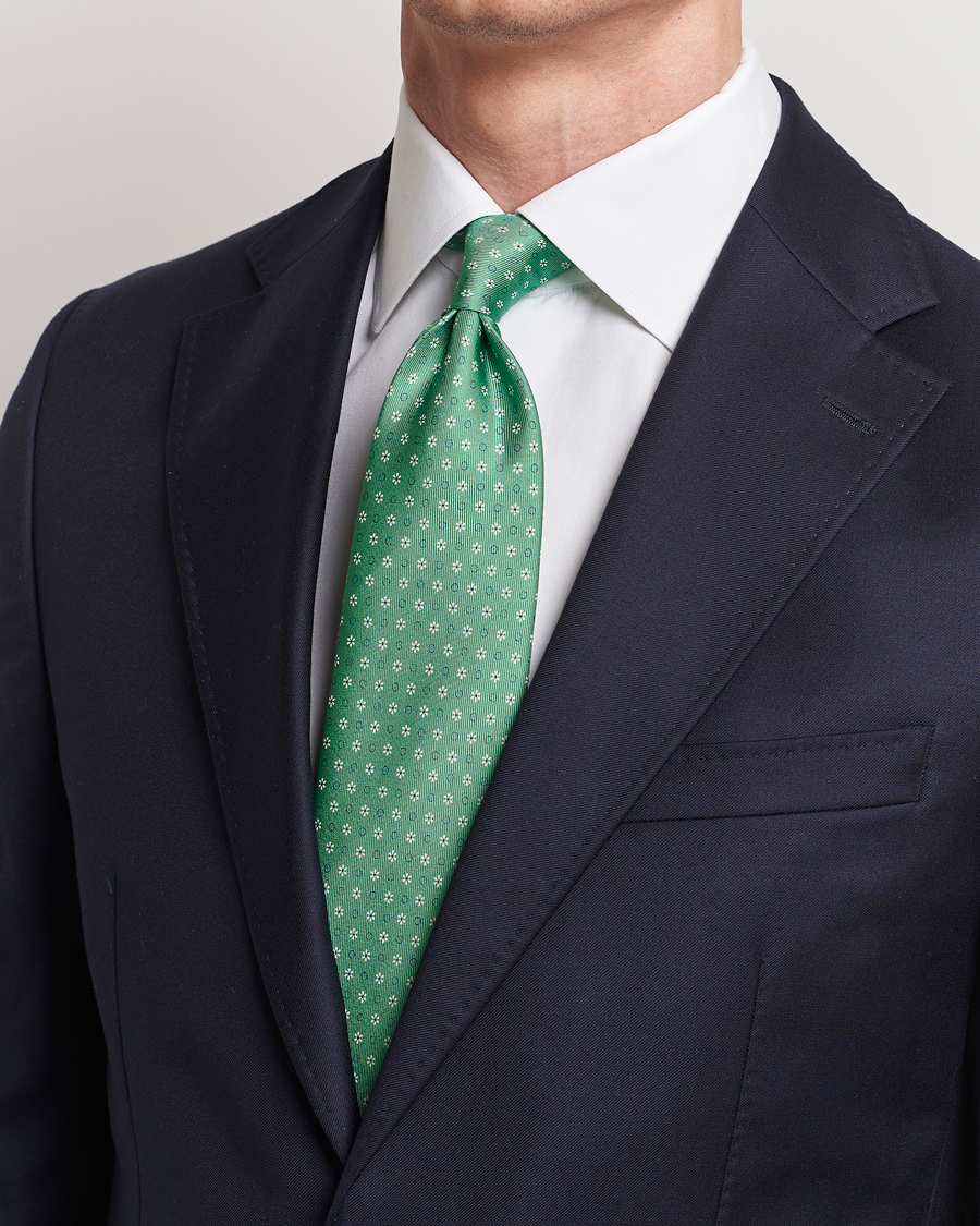 Herren | E. Marinella | E. Marinella | 3-Fold Printed Silk Tie Green