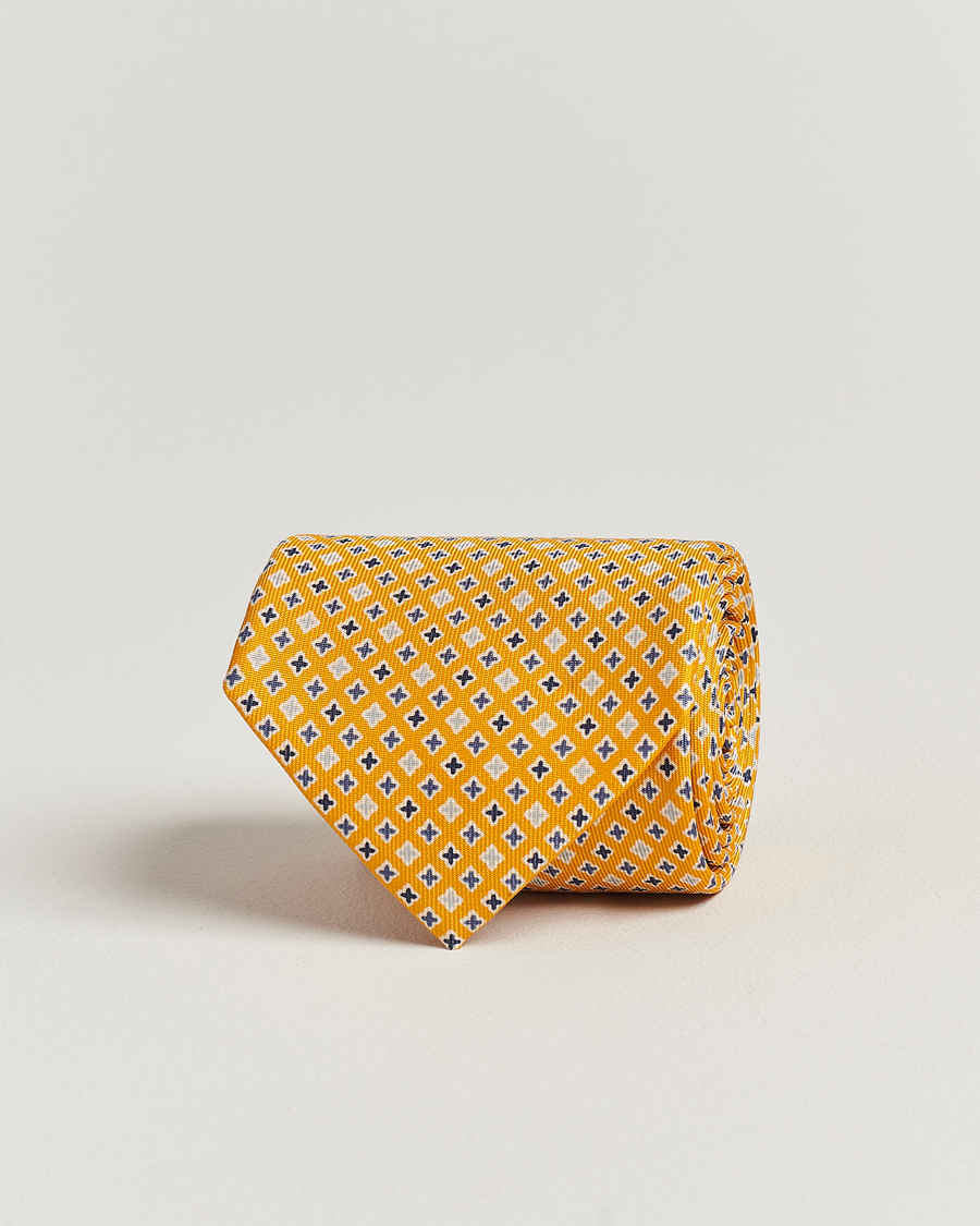 Herren |  | E. Marinella | 3-Fold Printed Silk Tie Yellow