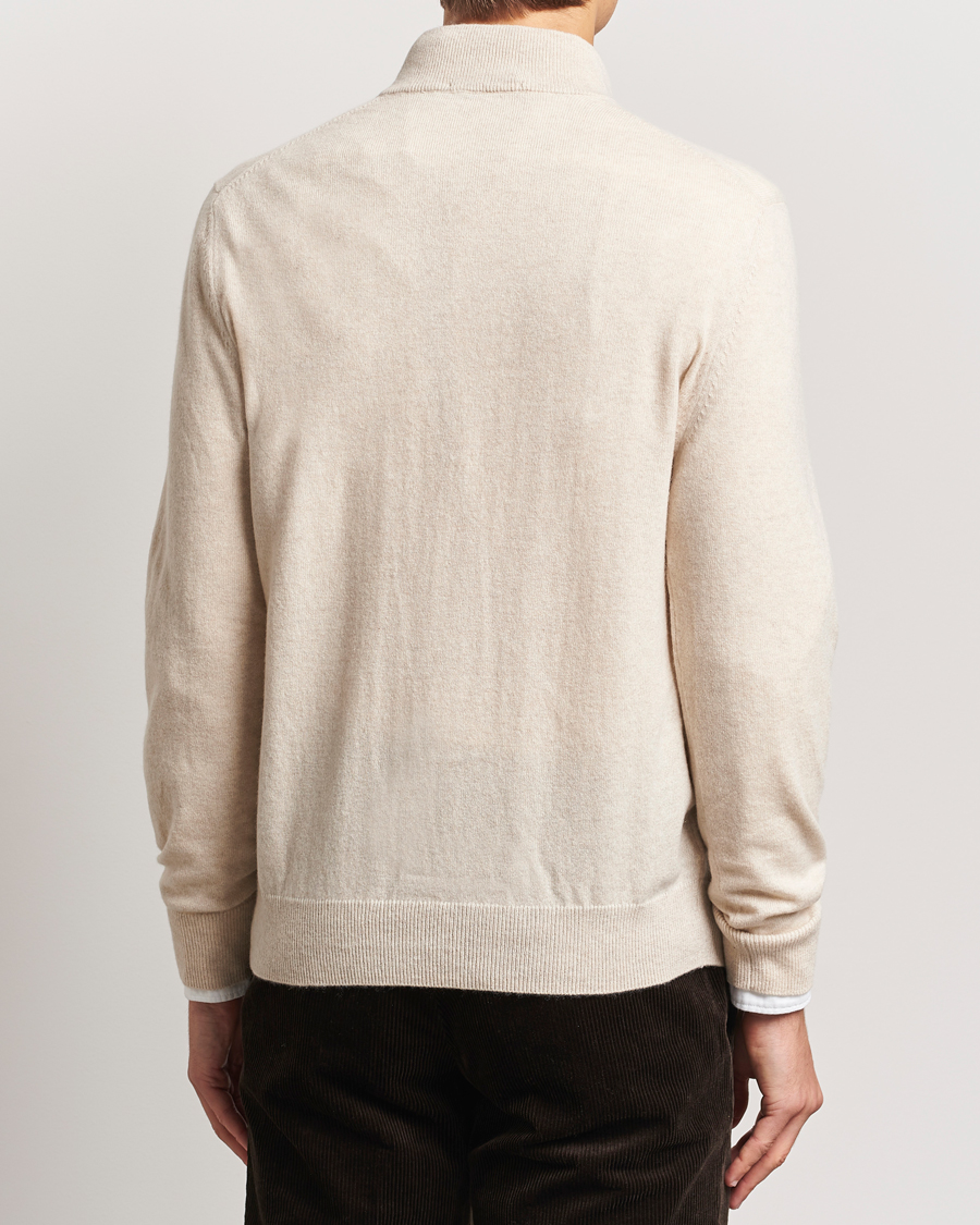 Herren | Pullover | Charles Tyrwhitt | Pure Cashmere Zip Neck Jumper Cream