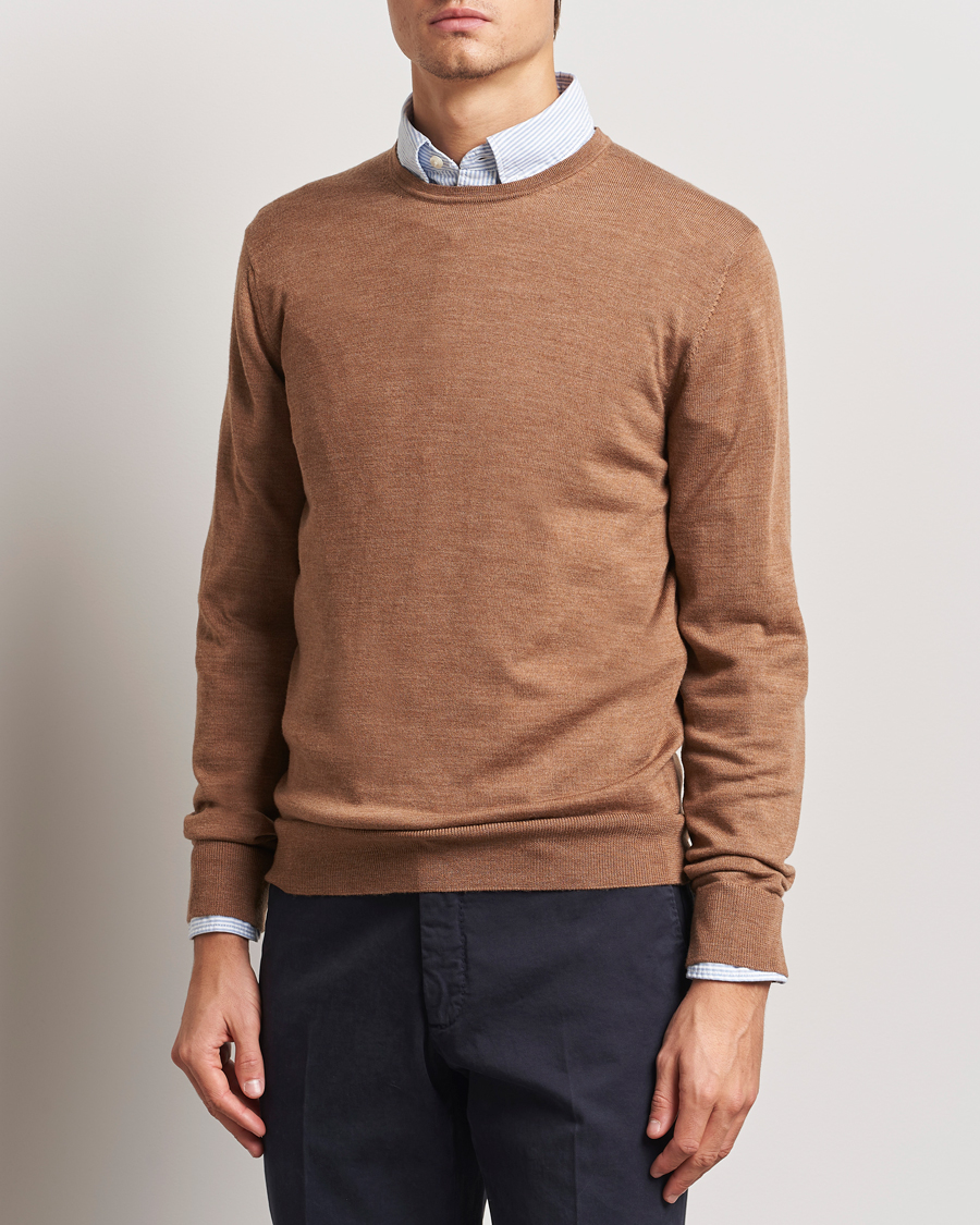 Herren | Pullover | Charles Tyrwhitt | Pure Merino Crew Neck Jumper Sand