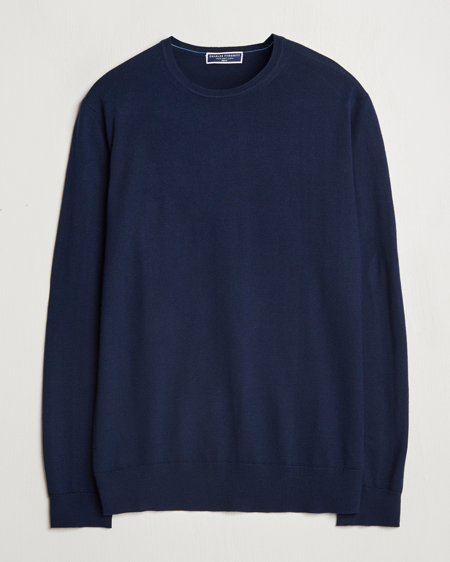 Herren | Pullover | Charles Tyrwhitt | Pure Merino Crew Neck Jumper Navy
