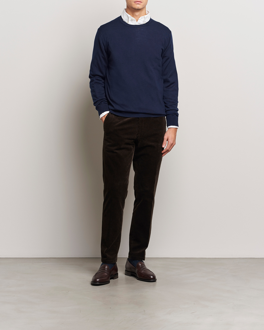 Herren | Pullover | Charles Tyrwhitt | Pure Merino Crew Neck Jumper Navy