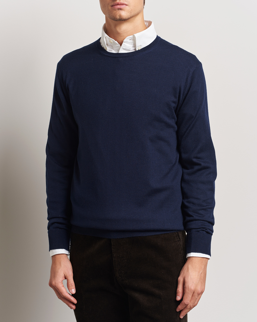 Herren | Pullover | Charles Tyrwhitt | Pure Merino Crew Neck Jumper Navy