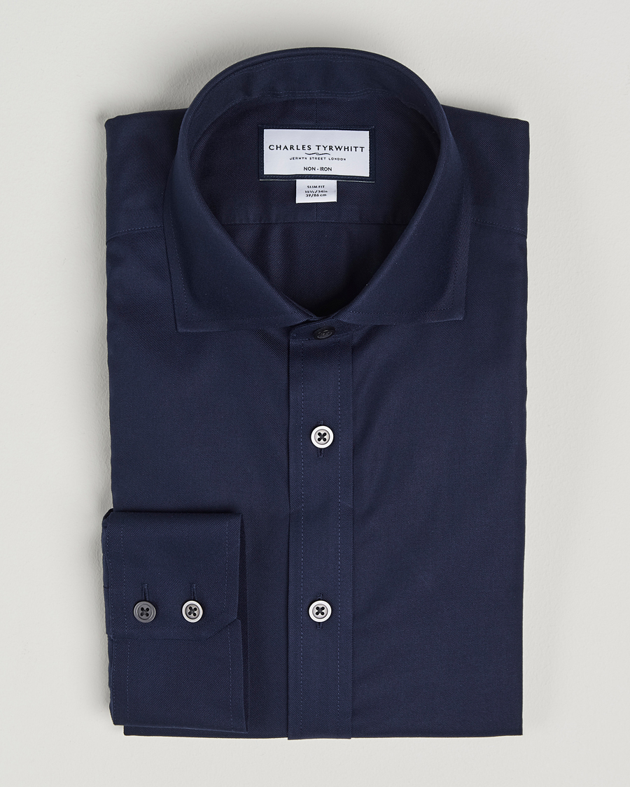 Herren | Hemden | Charles Tyrwhitt | Slim Fit Non Iron Cotton Twill Shirt Navy