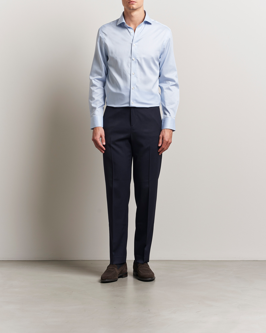 Herren | Hemden | Charles Tyrwhitt | Slim Fit Non Iron Puppytooth Shirt Sky Blue
