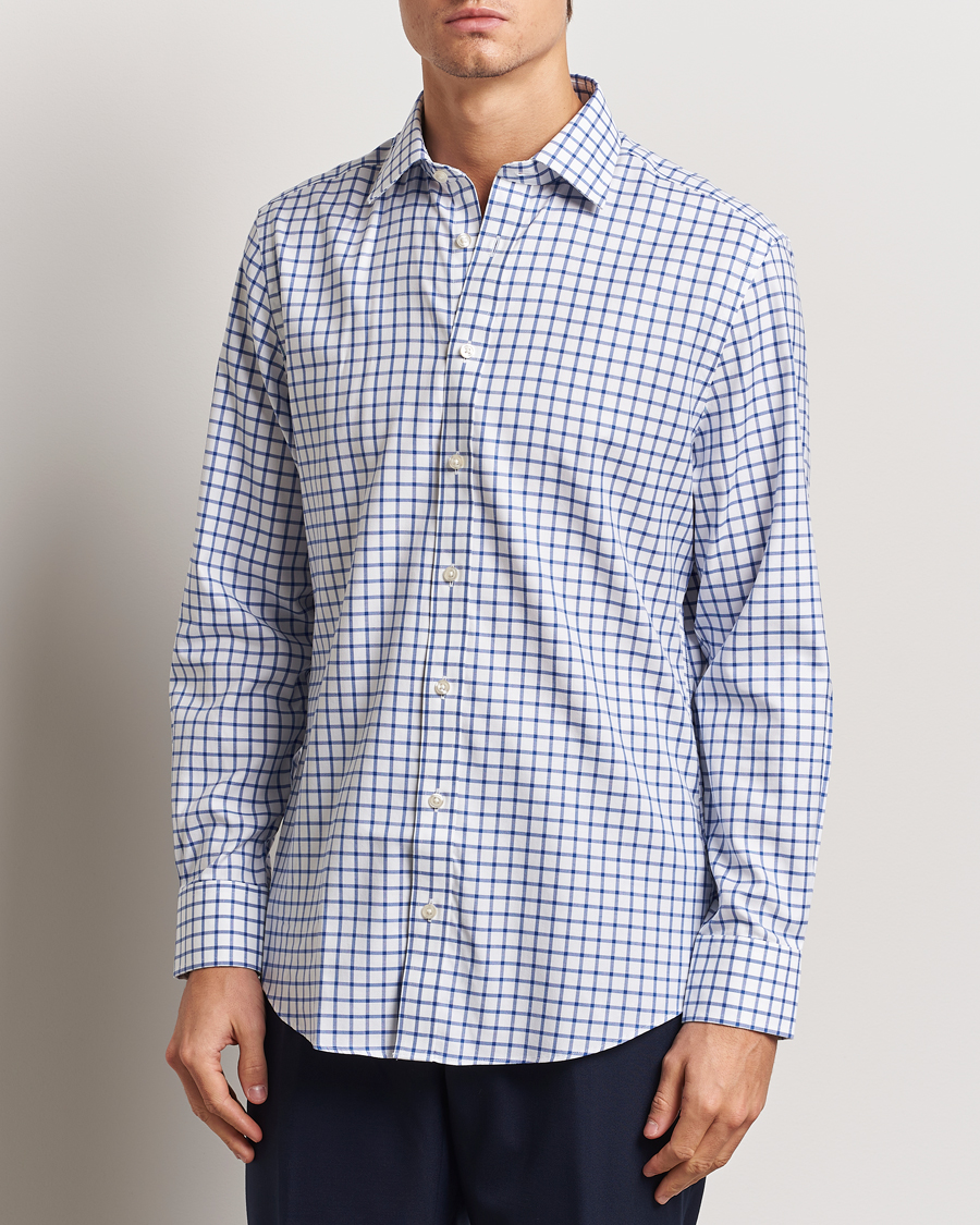 Herren | Hemden | Charles Tyrwhitt | Slim Fit Non Iron Grid Check Shirt Royal Blue