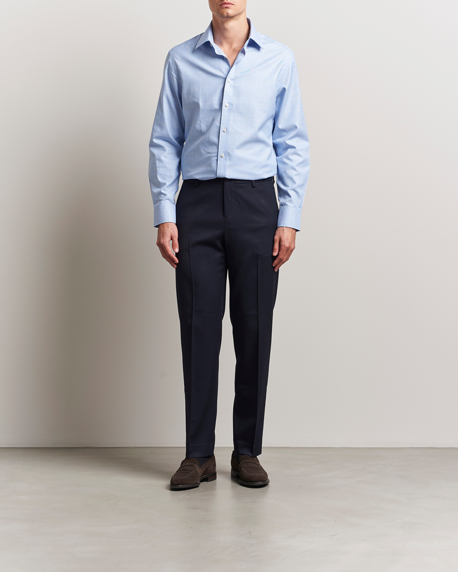 Herren | Hemden | Charles Tyrwhitt | Slim Fit Non Iron Prince of Wales Shirt Blue Gold