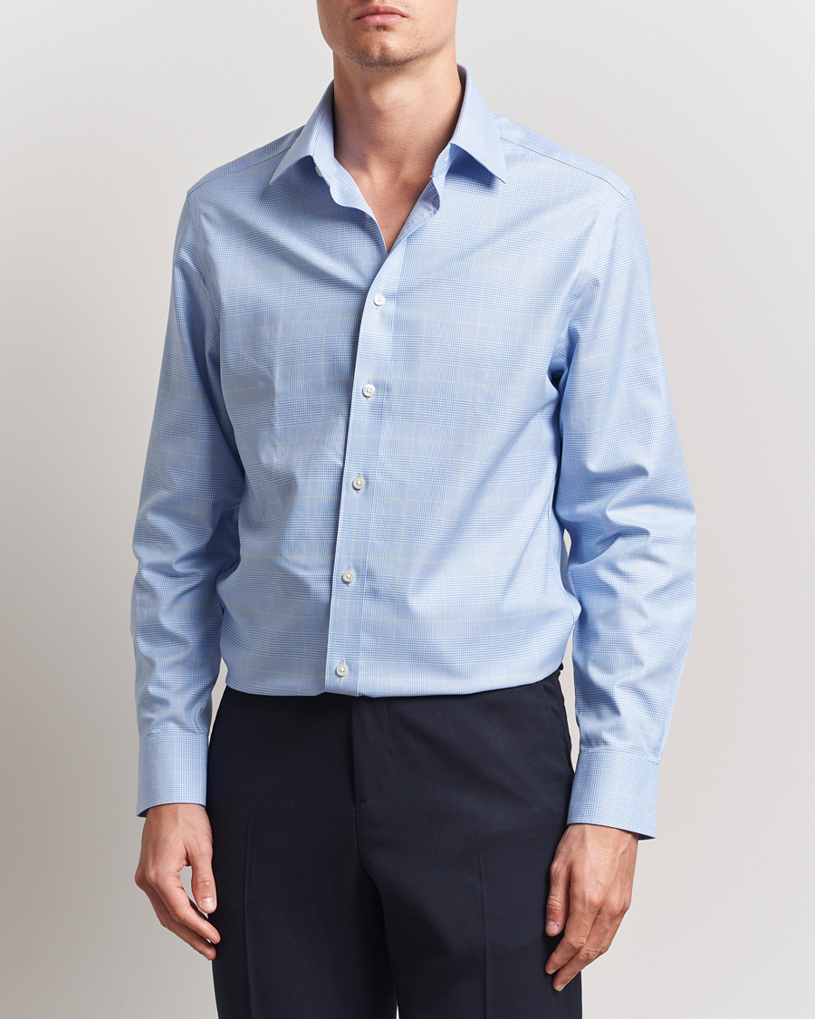 Herren | Hemden | Charles Tyrwhitt | Slim Fit Non Iron Prince of Wales Shirt Blue Gold