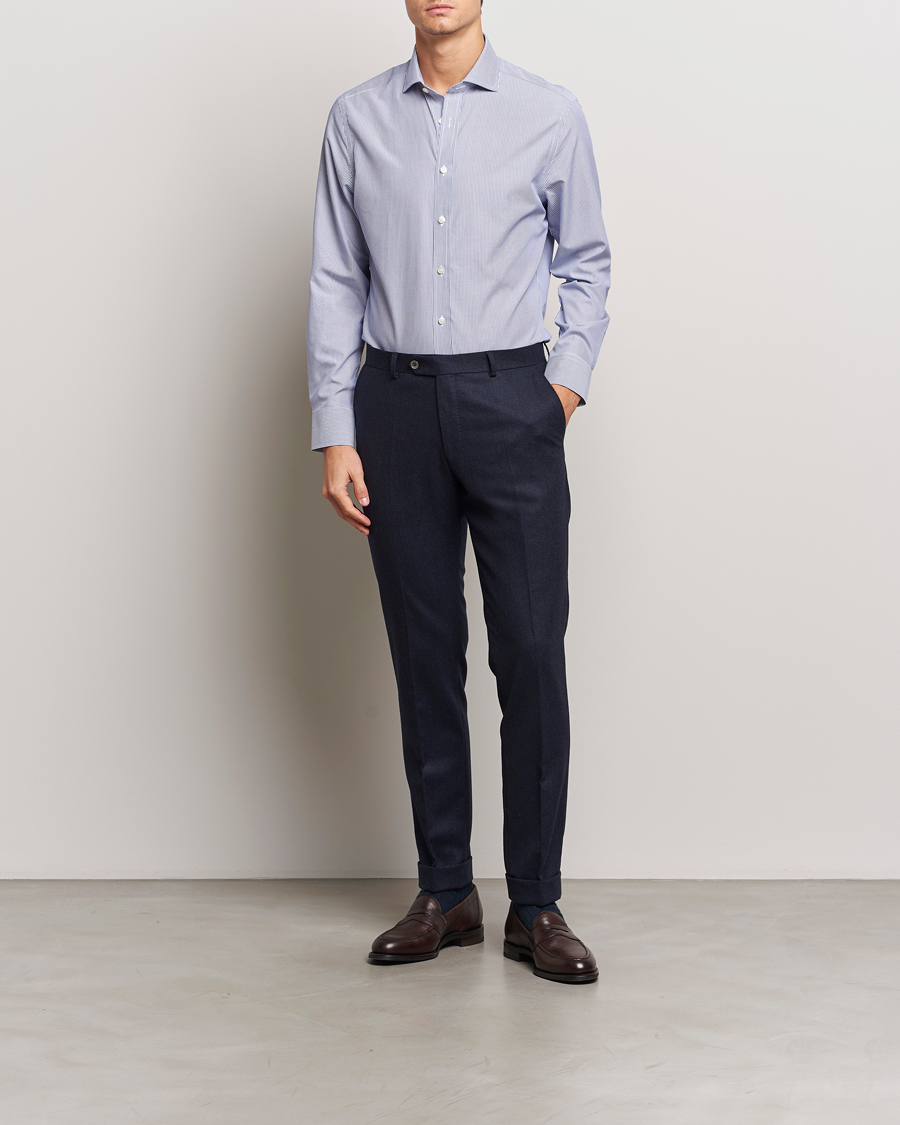 Herren | Hemden | Charles Tyrwhitt | Slim Fit Non Iron Bengal Stripe Poplin Shirt Navy