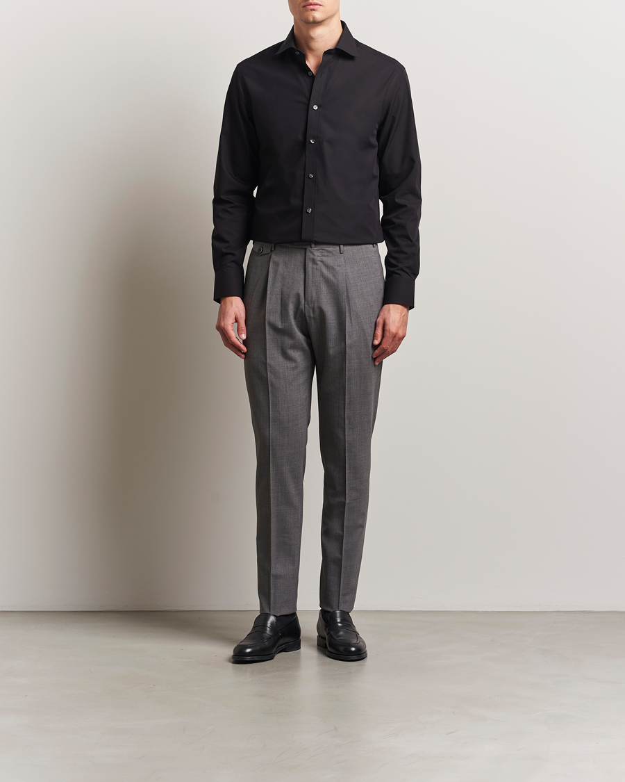 Herren | Hemden | Charles Tyrwhitt | Slim Fit Non Iron Poplin Cut Away Shirt Black