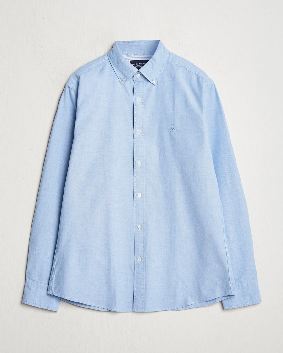 Herren | Hemden | Charles Tyrwhitt | Button Down Stretch Oxford Shirt Sky Blue