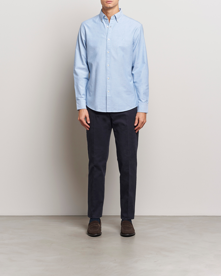 Herren | Hemden | Charles Tyrwhitt | Button Down Stretch Oxford Shirt Sky Blue