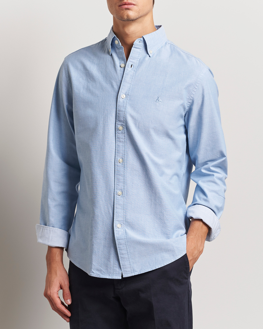 Herren | Hemden | Charles Tyrwhitt | Button Down Stretch Oxford Shirt Sky Blue