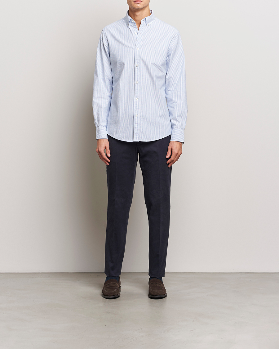 Herren | Hemden | Charles Tyrwhitt | Button Down Stretch Oxford Shirt Blue/Whte