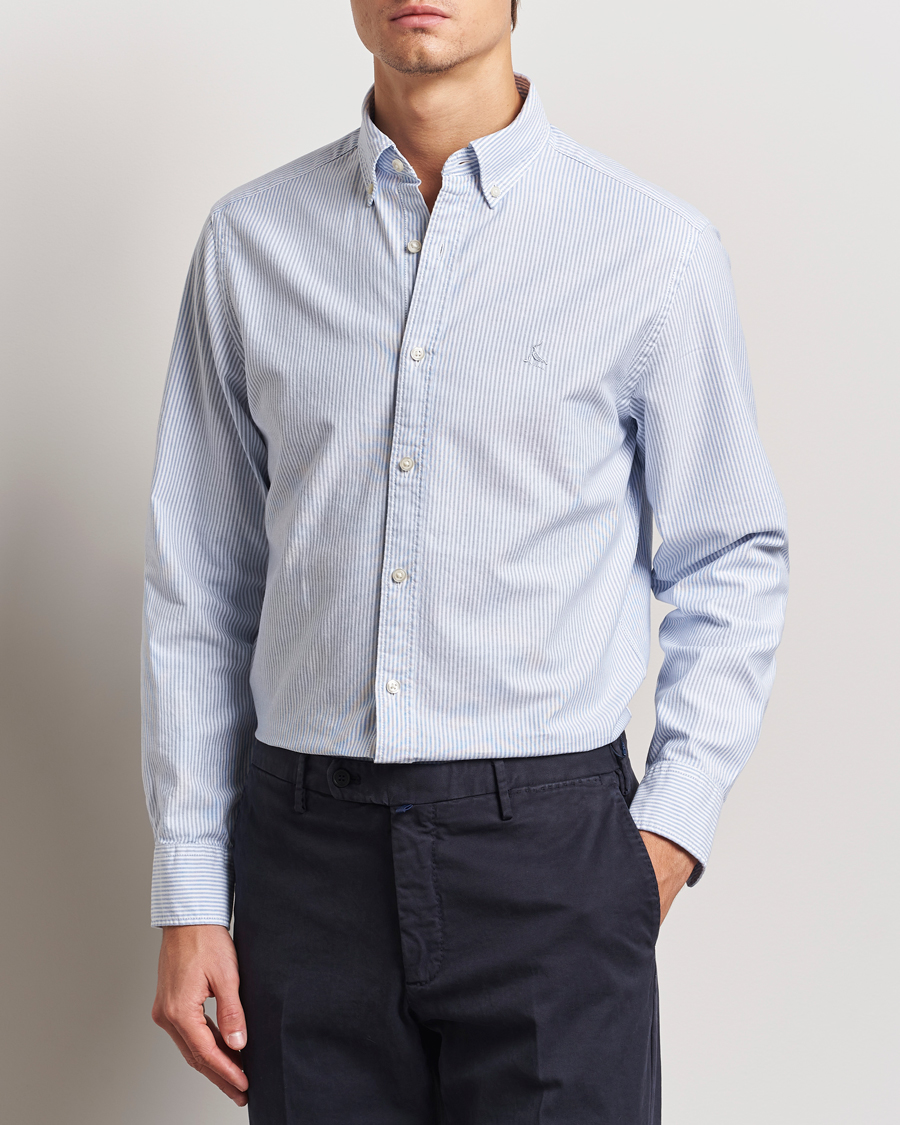 Herren | Hemden | Charles Tyrwhitt | Button Down Stretch Oxford Shirt Blue/White