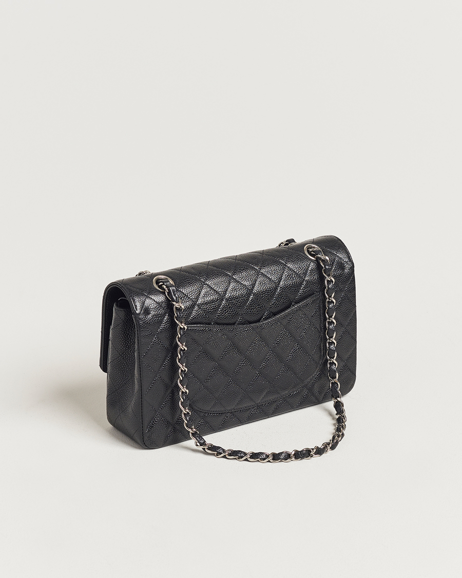 Men |  | Chanel Pre-Owned | Classic Medium Double Flap Bag Caviar Leather Black