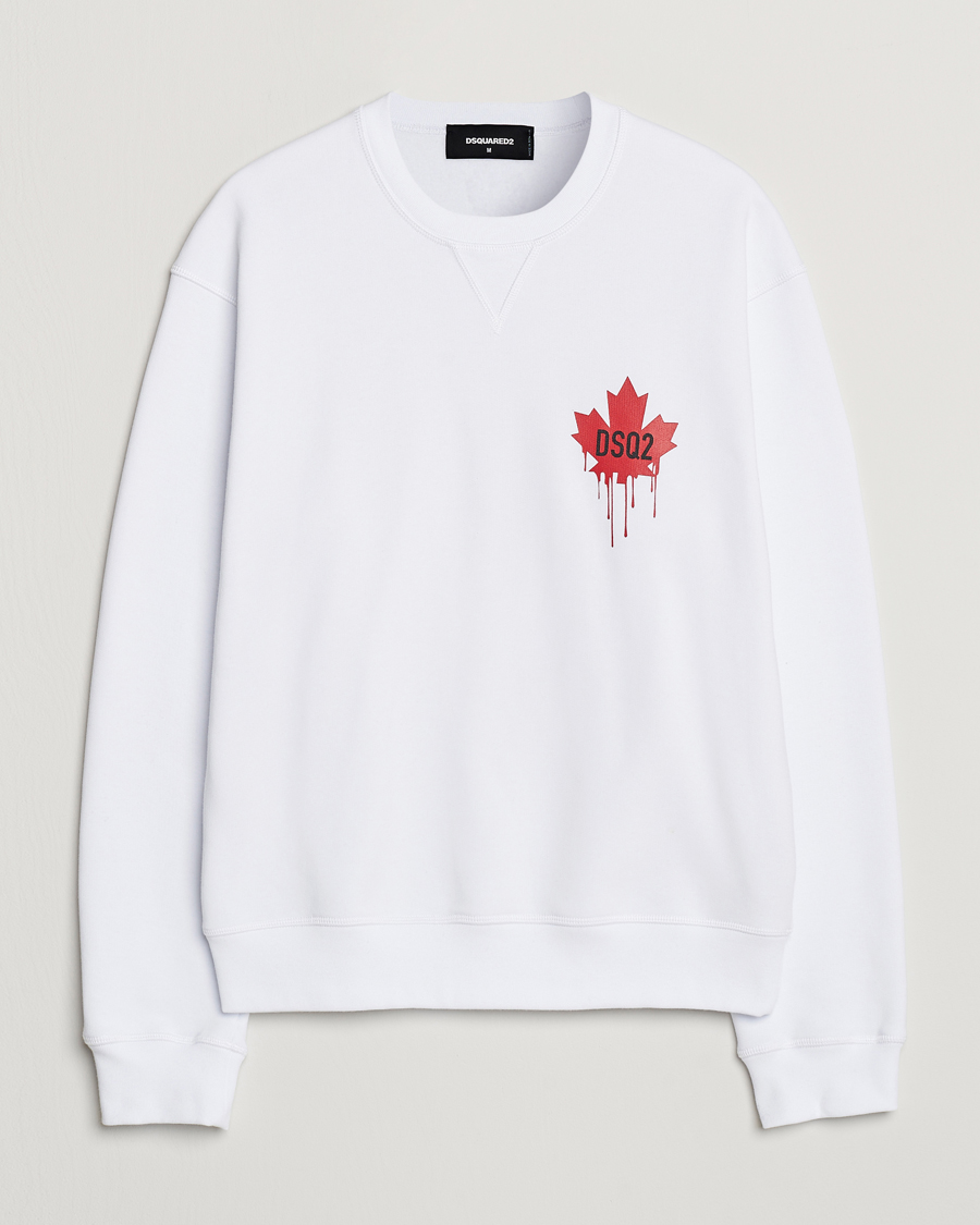 Herren | Pullover | Dsquared2 | Small Leaf Sweatshirt White